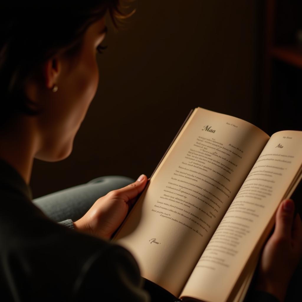 A person reading poetry dedicated to their mother