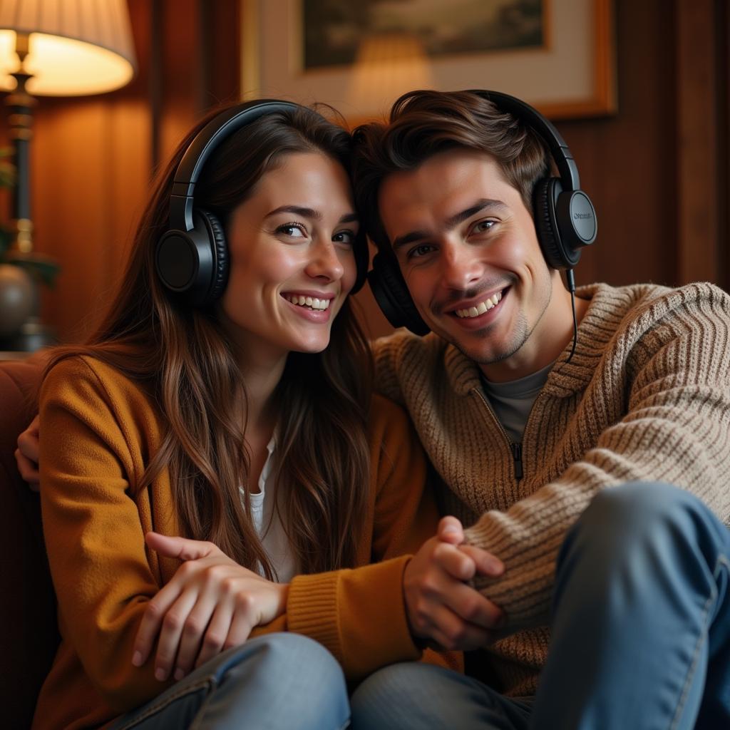 Couple Listening to Music Together