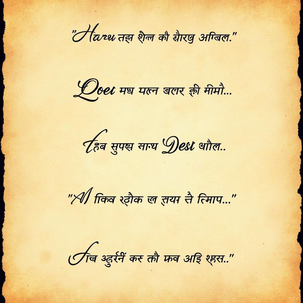 Calligraphy of popular love and trust quotes in Marathi.