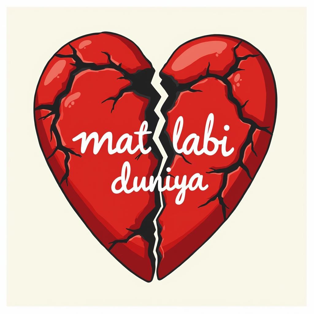 A broken heart with the words "matlabi duniya" written on it.