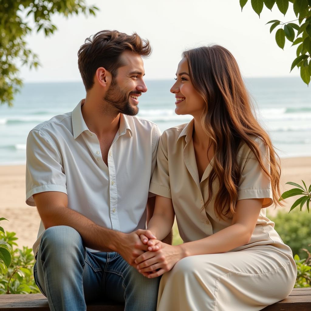 Couple finding peace in each other's company