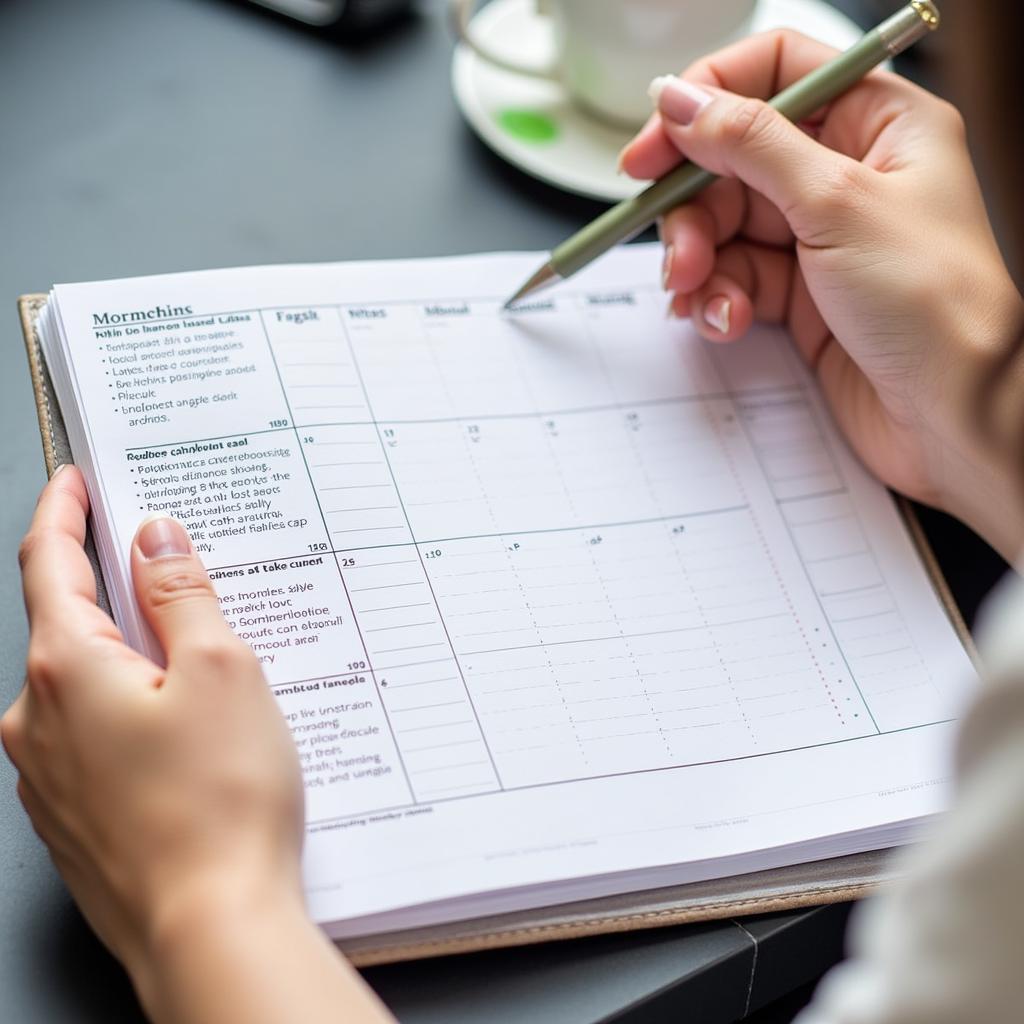 Managing Disruption: A person organizing their schedule on a planner