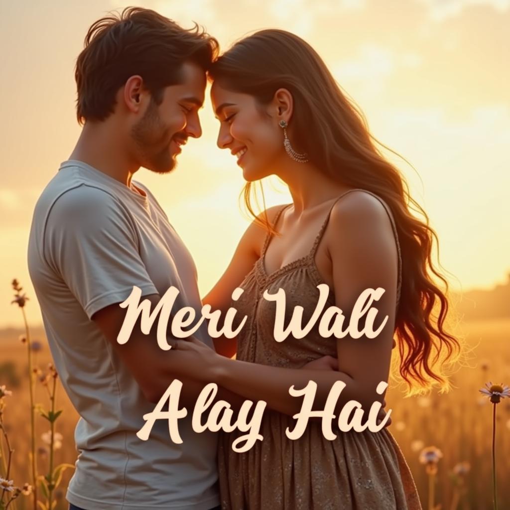 Couple Embracing with "Meri Wali Alag Hai" Text Overlay