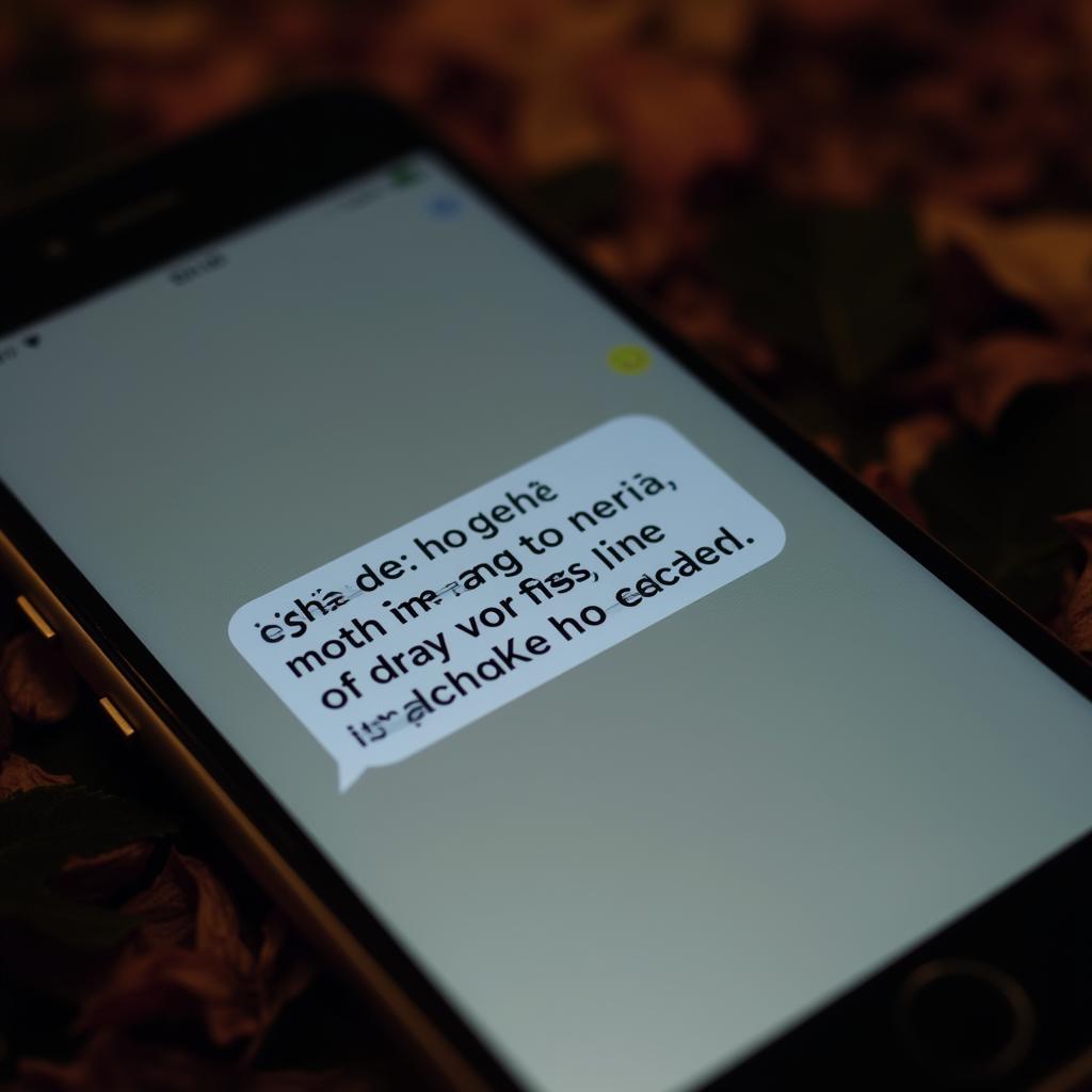 A phone displays a heartfelt miss you mom message in Hindi