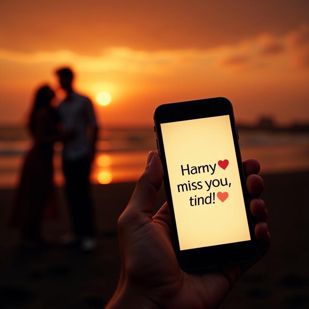 Heartfelt Miss You Messages on a Phone in Hindi