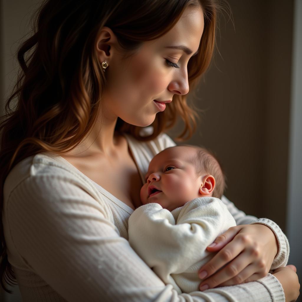 Mother Singing Sohar to Her Newborn