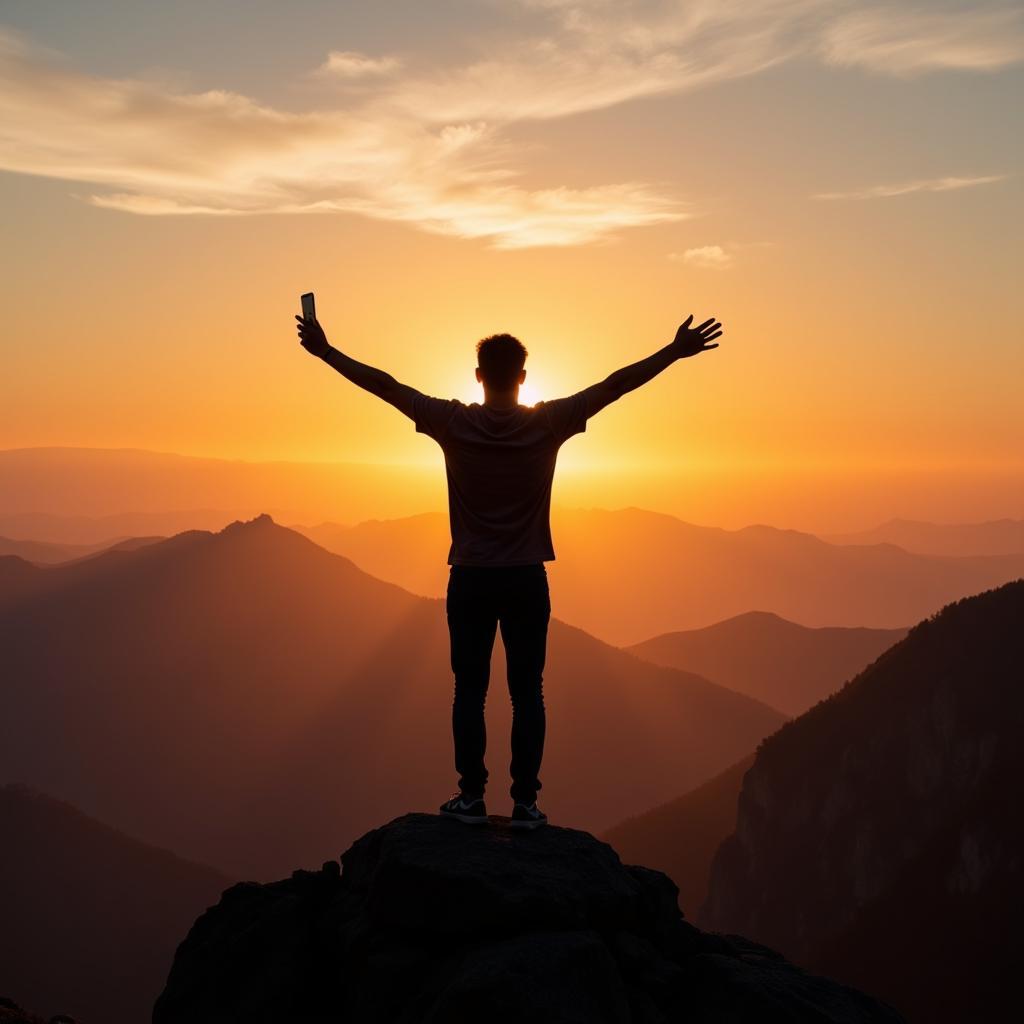 Man sharing a motivational quote as his status