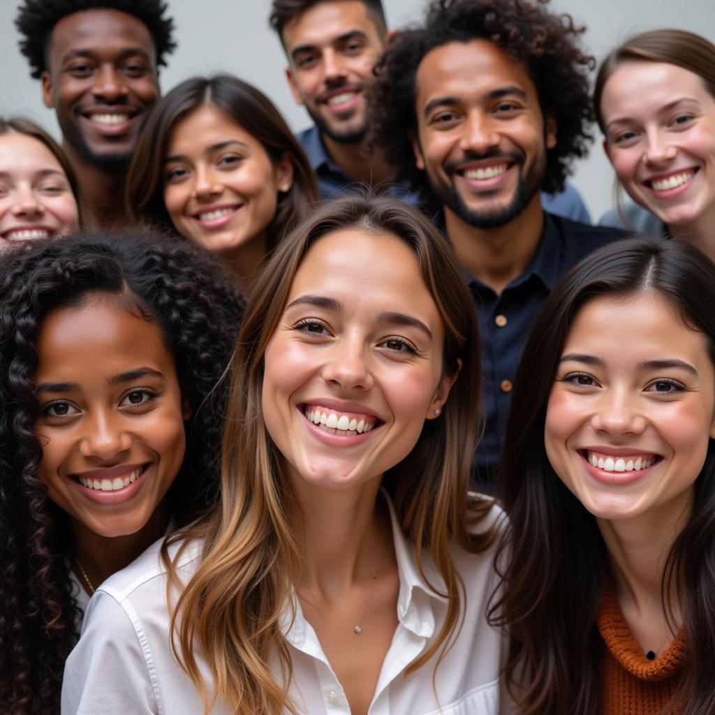 Diverse group of people smiling