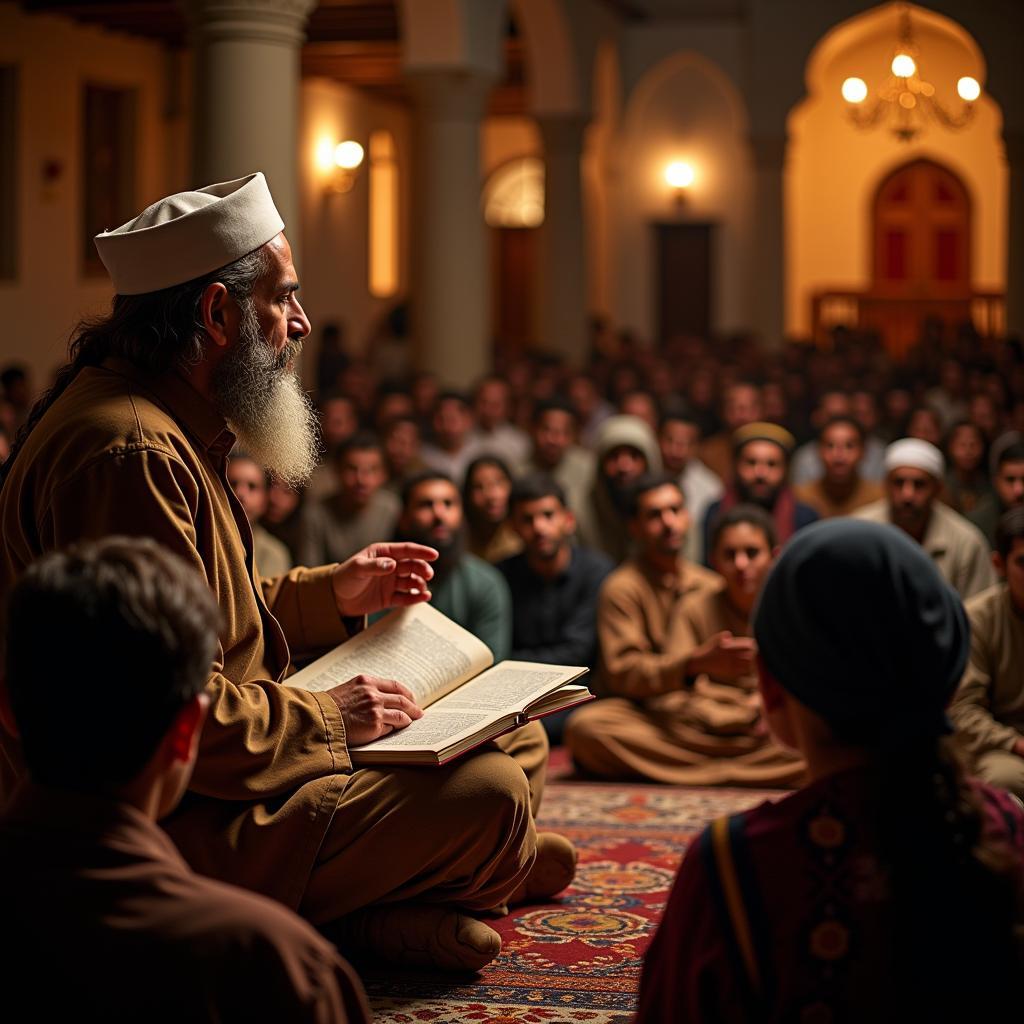 A Poet Reciting Nasha Shayari at a Gathering