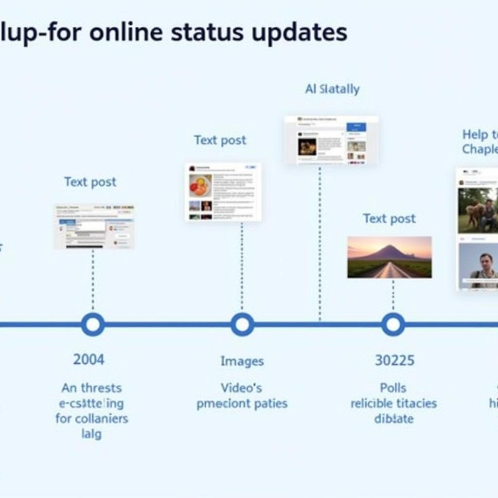 Evolution of Online Statuses from Text to Multimedia