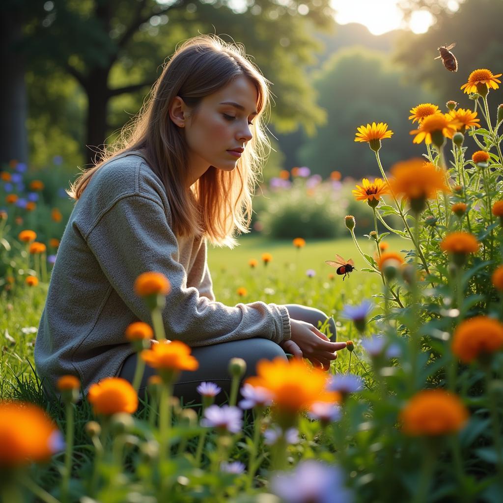 Engaging in mindful observation of surroundings