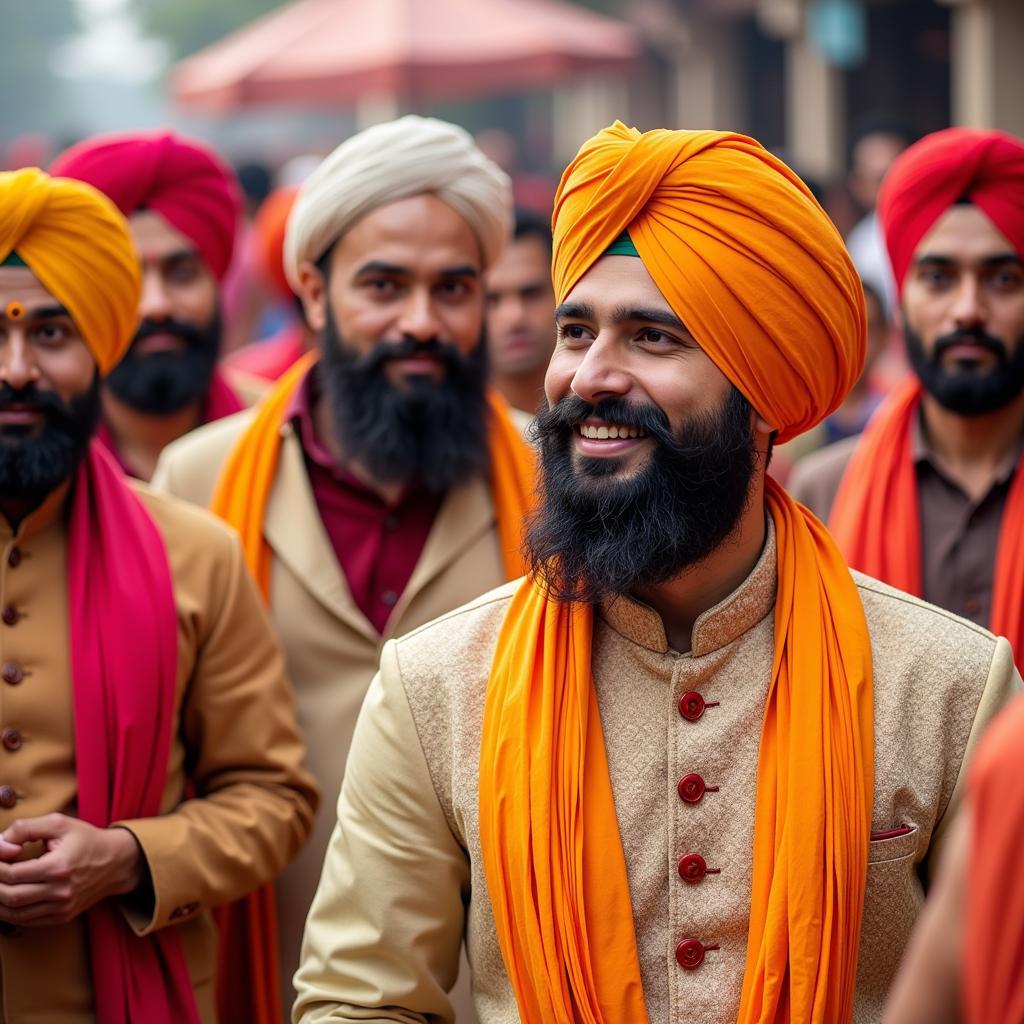 Punjabi men showcasing their cultural pride through attire and traditions