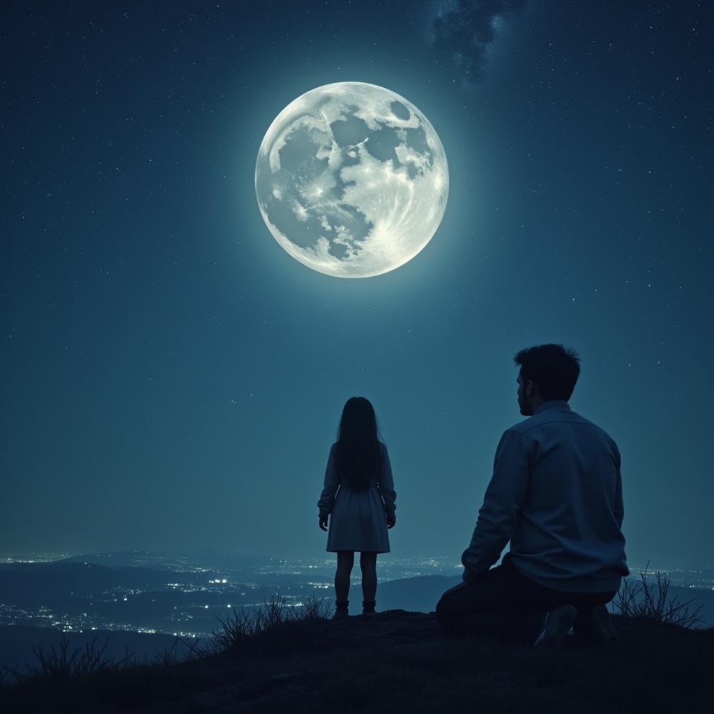 Lonely Lover Gazing at the Moon