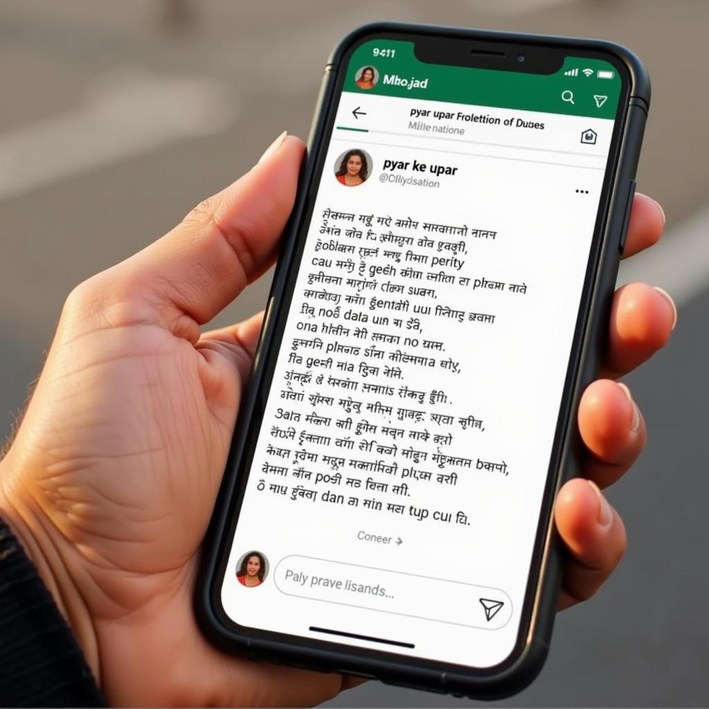 Sharing Shayari on Social Media