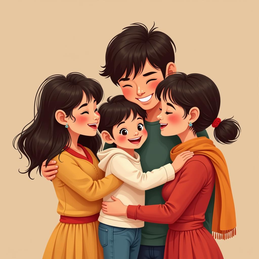 Family Embracing Pyar Se