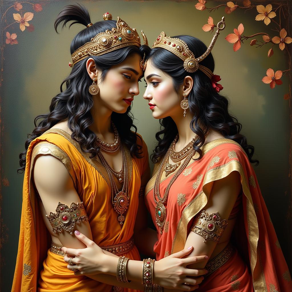 Artistic Representation of Radha Krishna