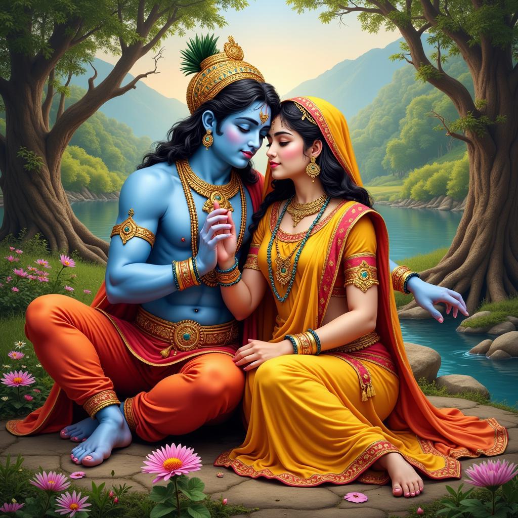 Radha Krishna Divine Love Status in Hindi