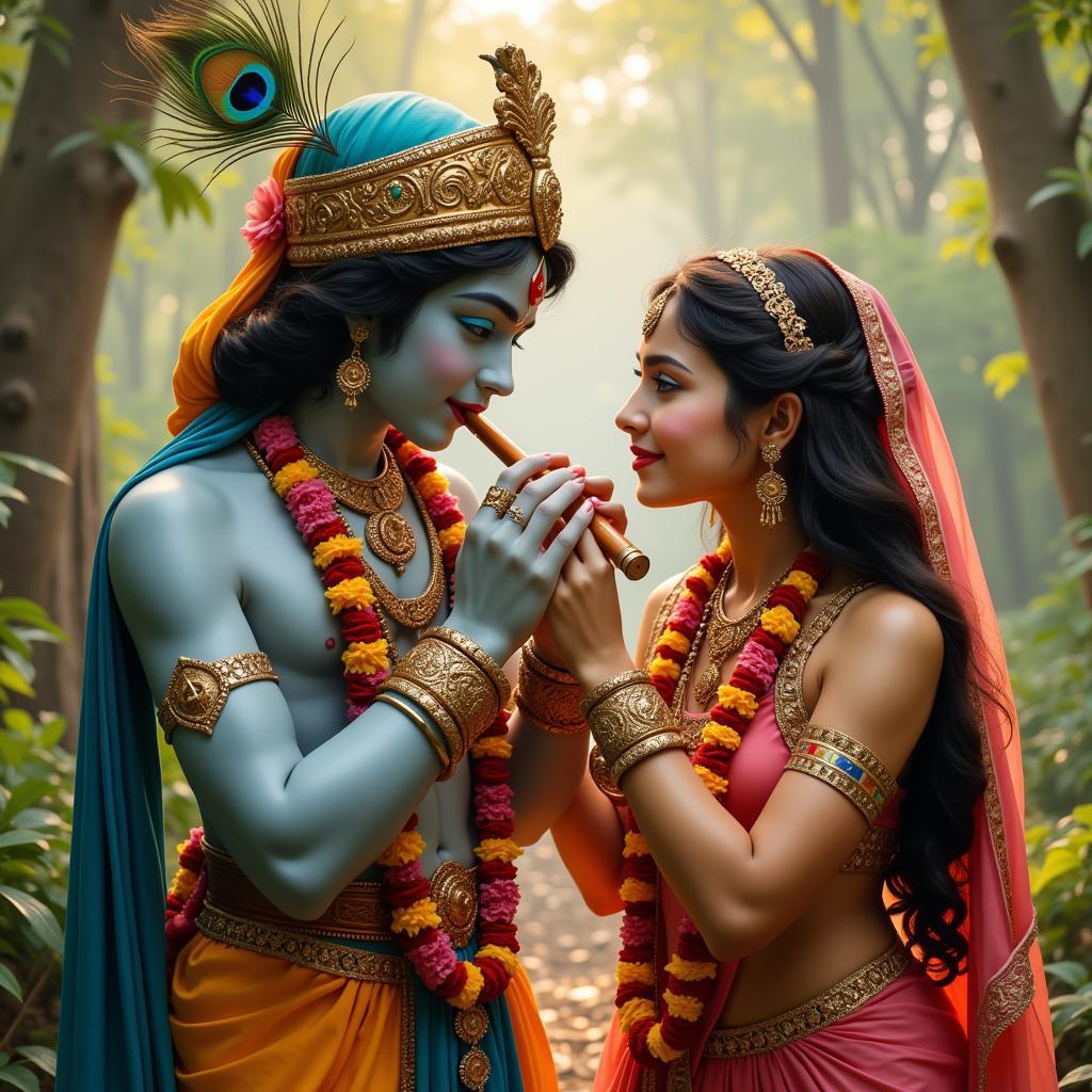 Symbolism in Radha Krishna Images