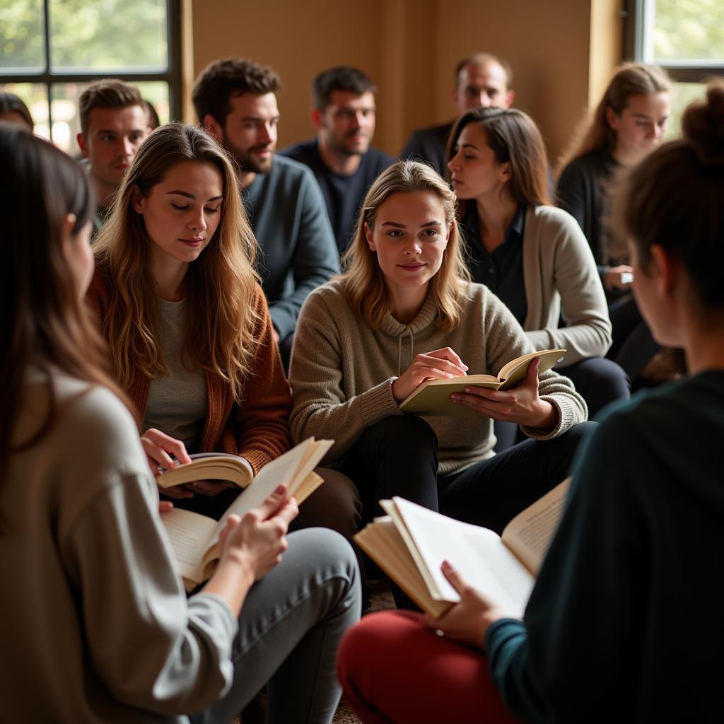 People connecting through the shared experience of risto ki shayari