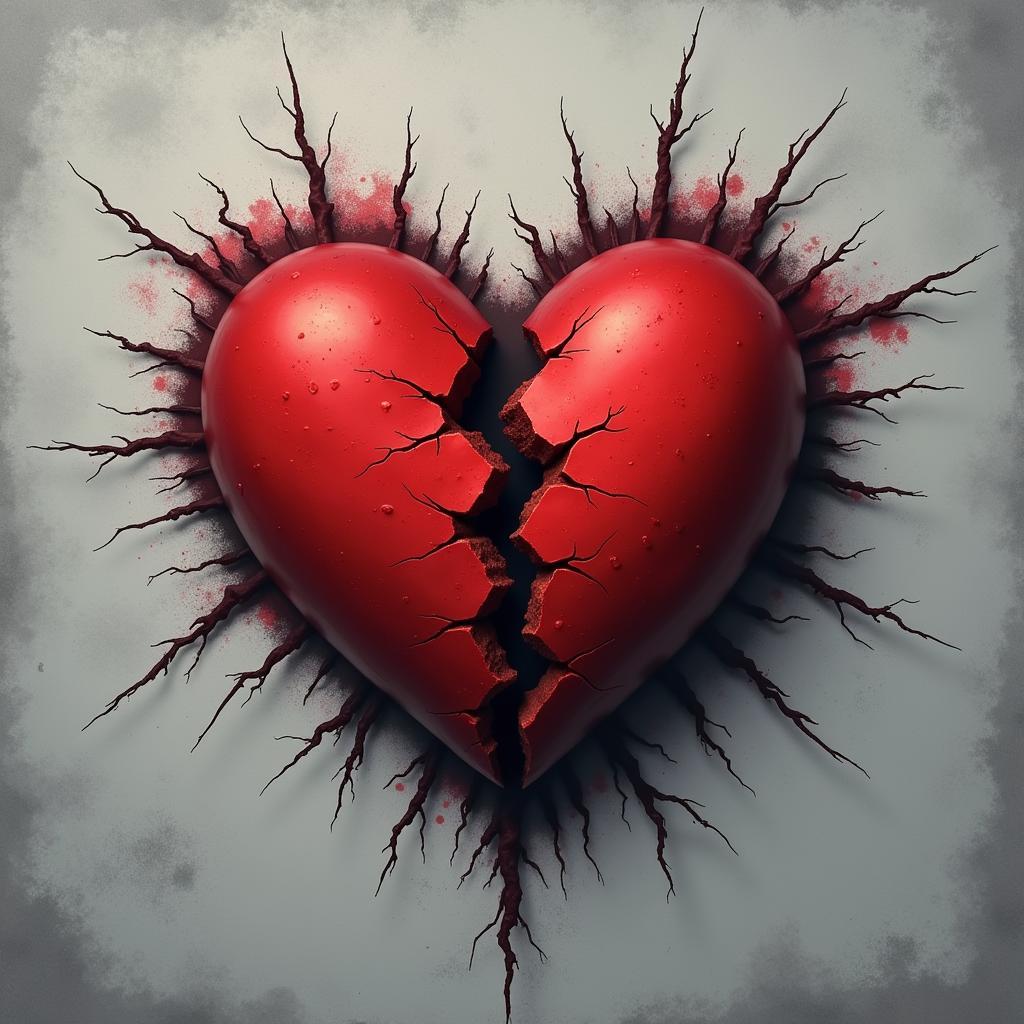 A broken heart symbolizing the pain and emotions explored in risto ki shayari