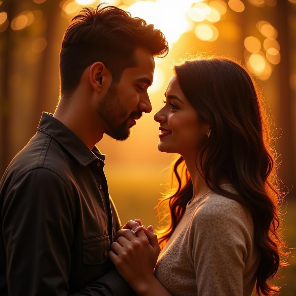 Romantic couple shayari wala photo