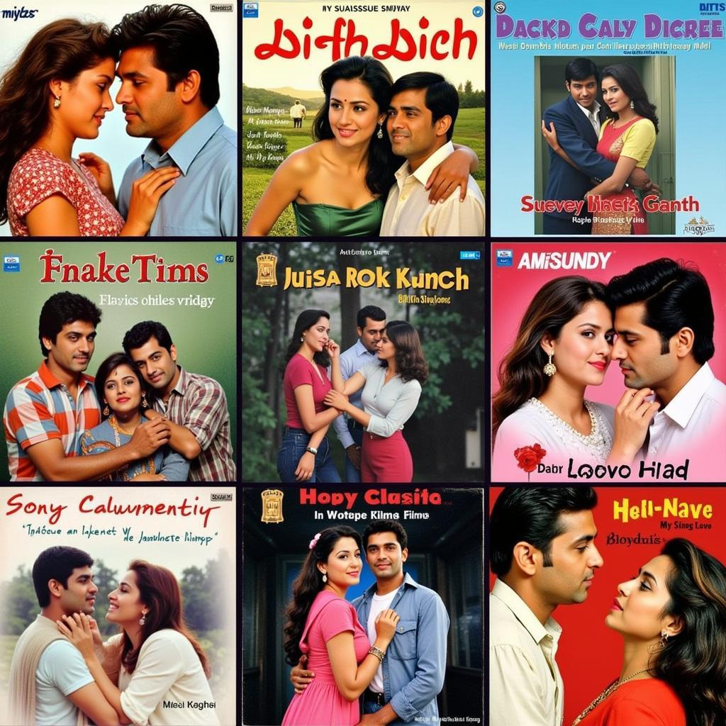 A Collection of Romantic Hindi Song Albums:  Various Album Covers Displayed