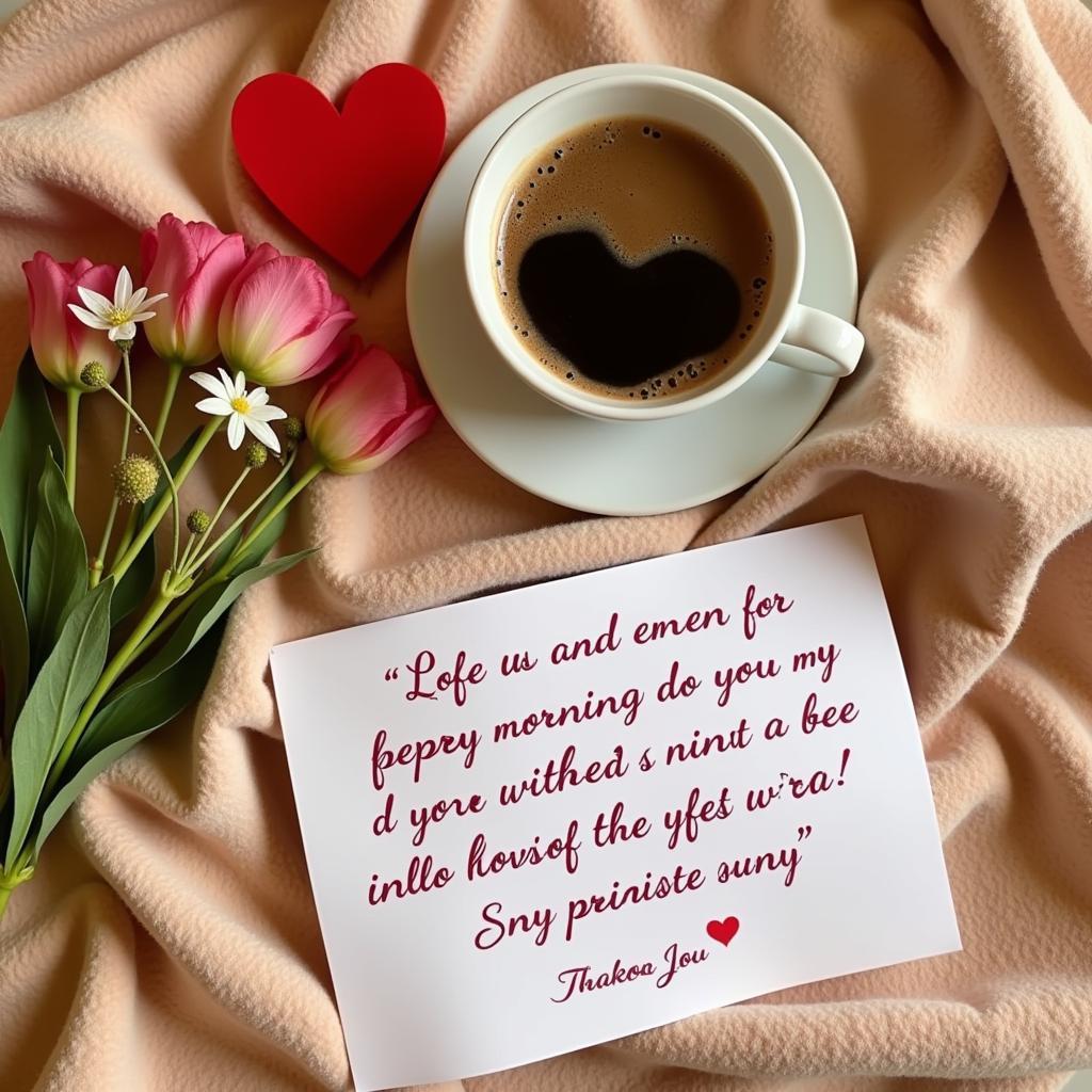 Romantic Shayari with Flowers and Coffee