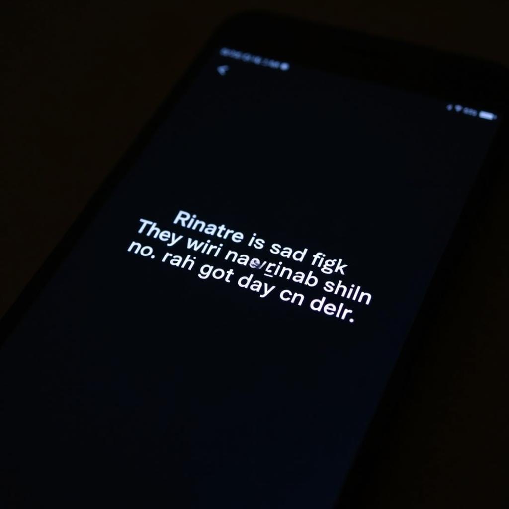 A phone screen displays a good night sad quote in Hindi, illuminated against a dark background, symbolizing the comfort and connection found in these words during lonely nights.