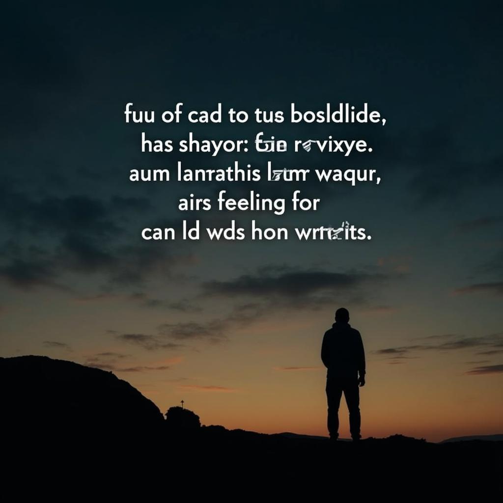 A silhouette against a twilight sky, symbolizing the loneliness expressed in sad shayari.