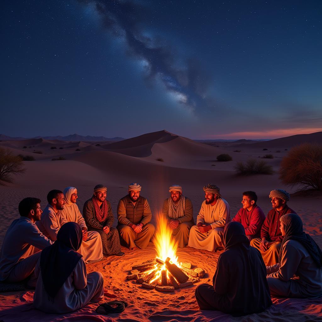 Group of People Sharing Sahara Shayari