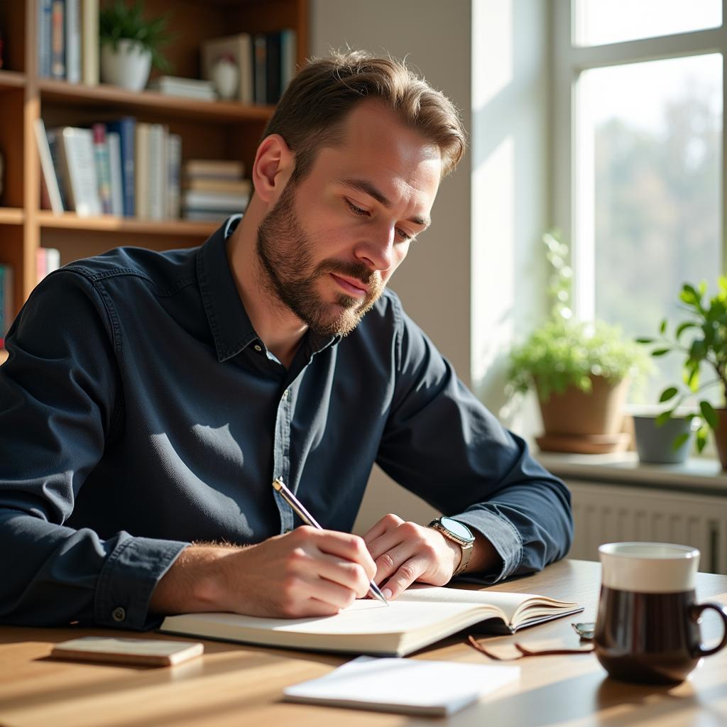 Man setting new goals