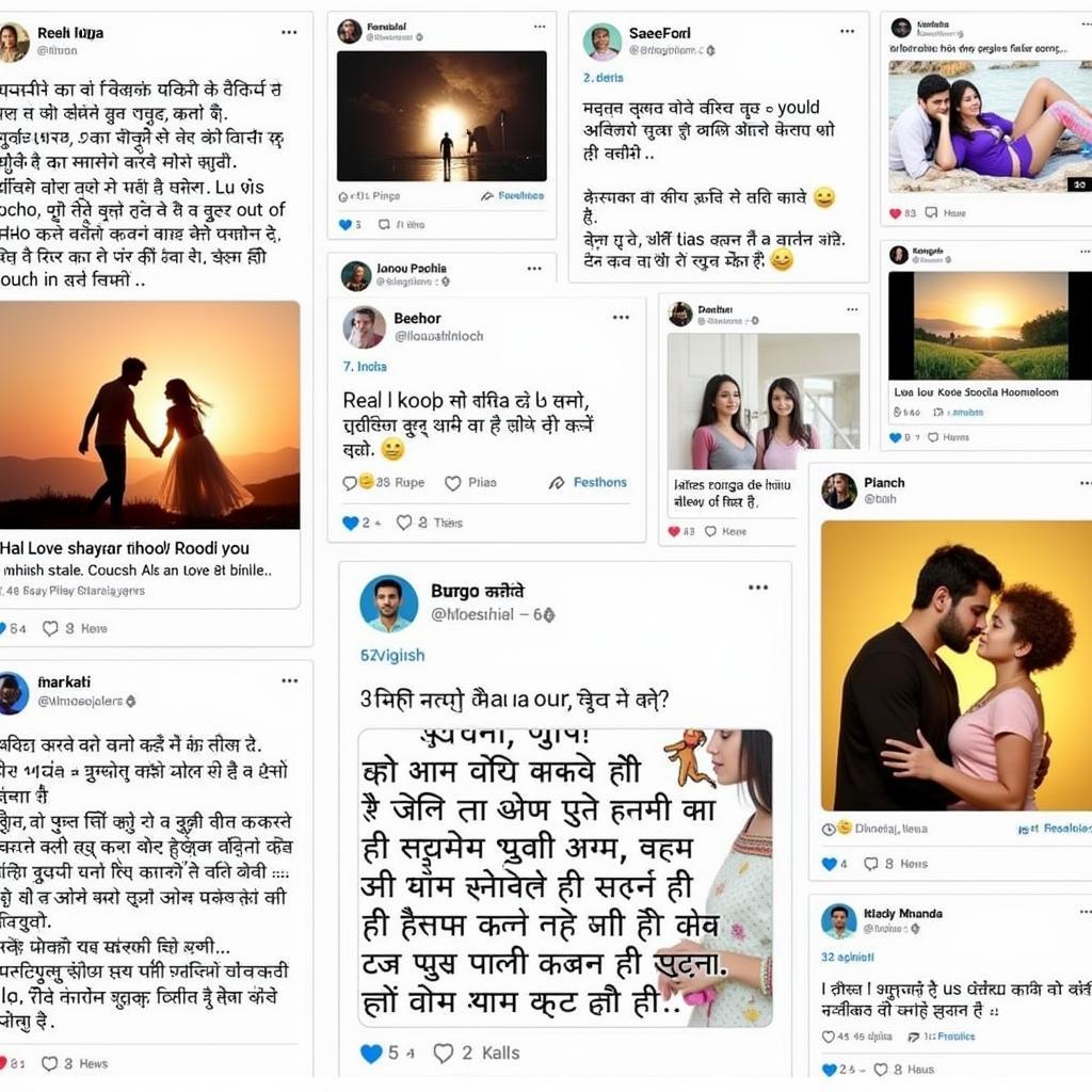 People sharing love shayari on their social media feeds