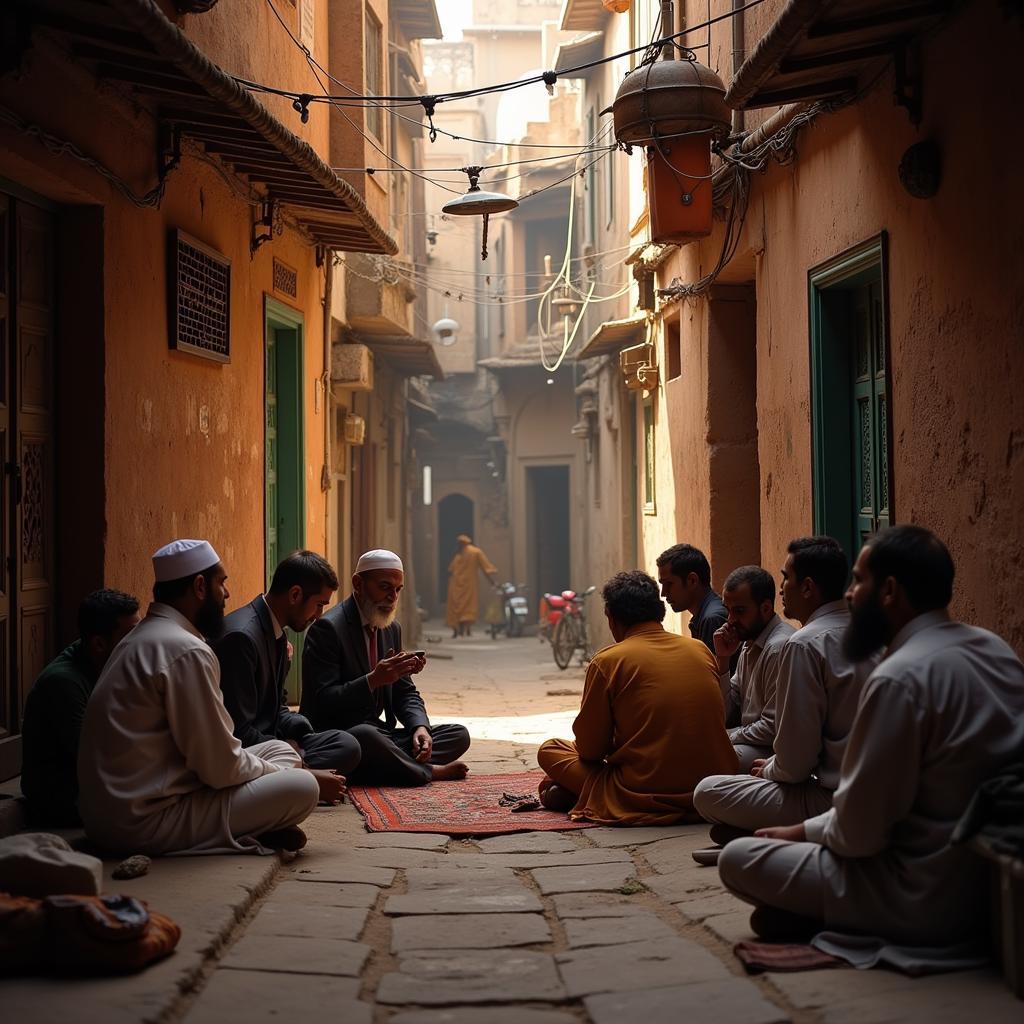 A Depiction of a Shayari Gali Wala Scene