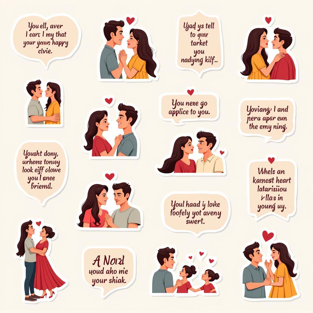 Shayari stickers expressing love and friendship