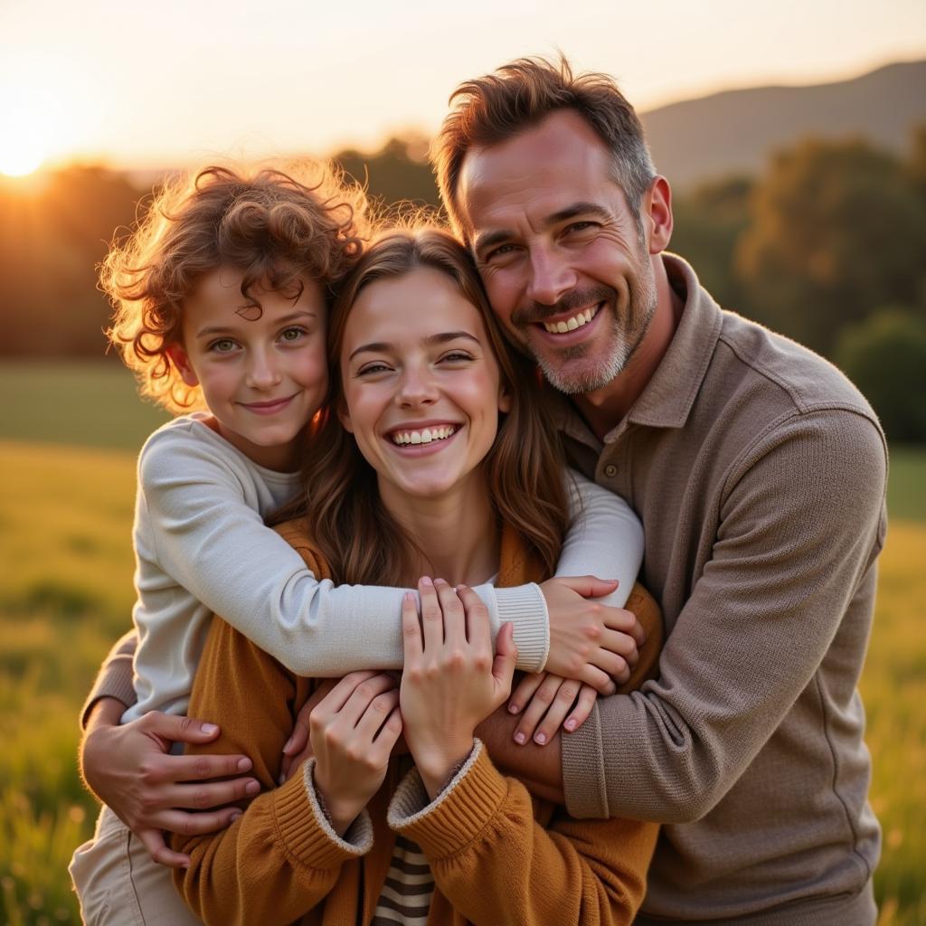 Family embracing, symbolizing love and connection