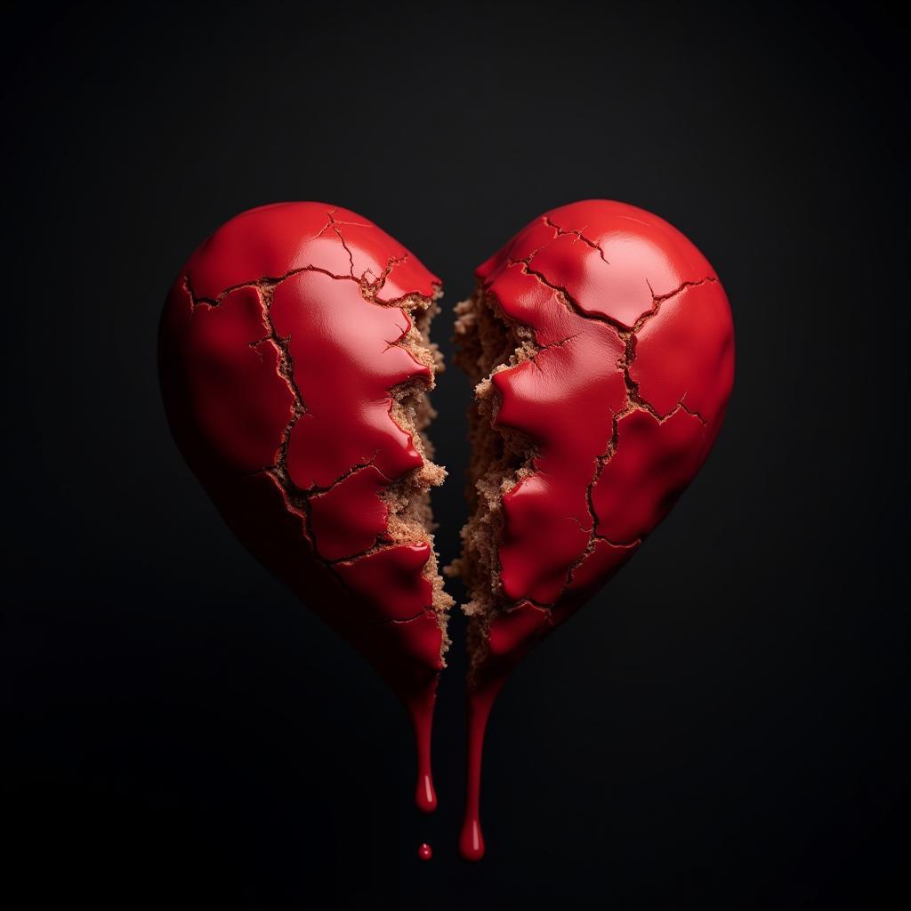 A stylized image of a broken heart, symbolizing the pain of betrayal and broken trust.