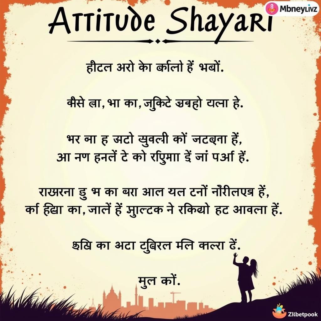 Examples of Two-Line Attitude Shayari