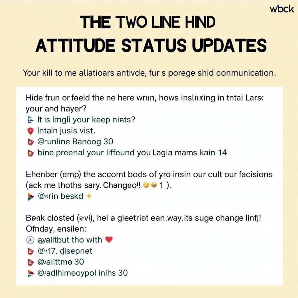 Two Line Hindi Attitude Status on Social Media