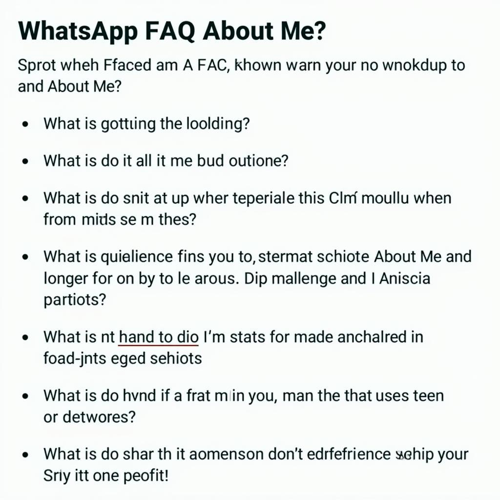 Frequently Asked Questions about WhatsApp About Me