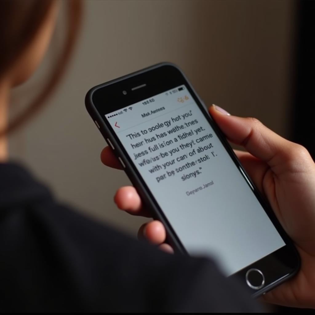 Woman Reading Shayari on Phone