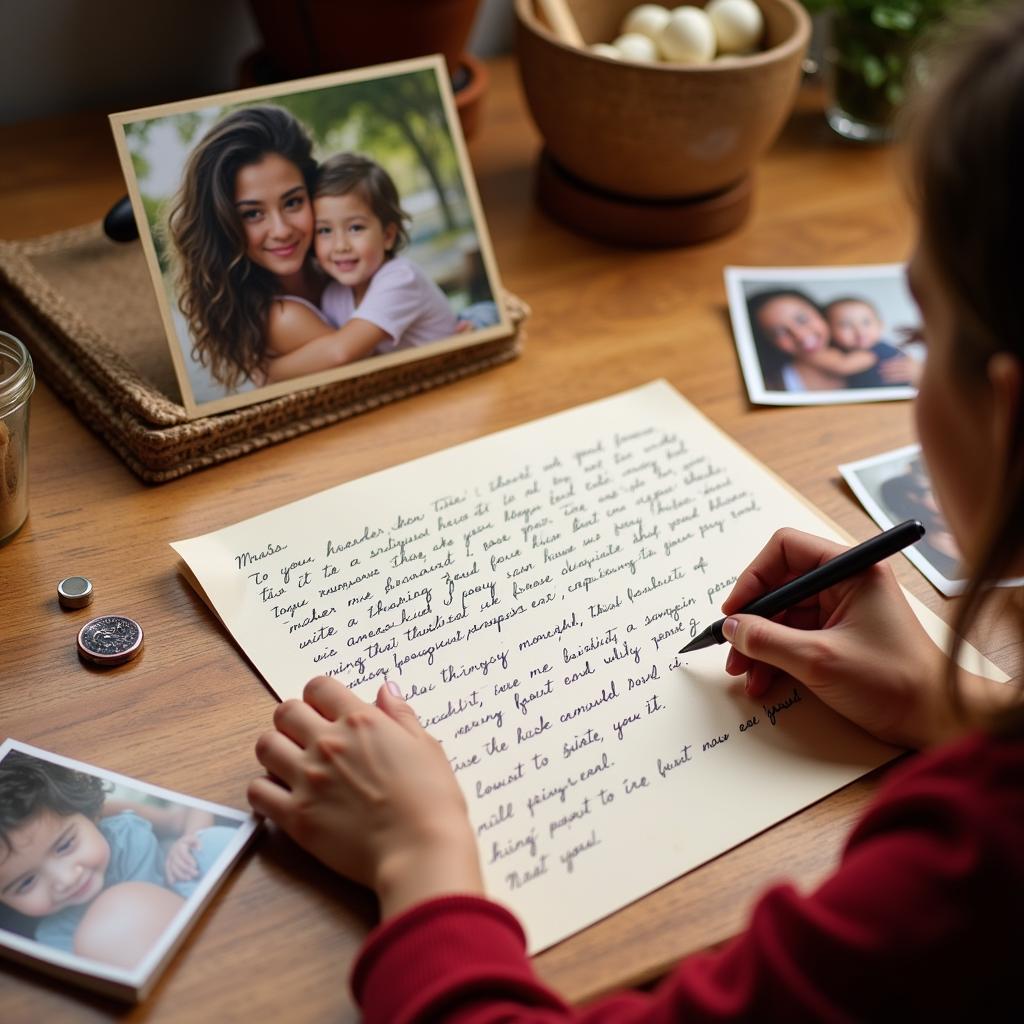 Writing a Letter to Mom