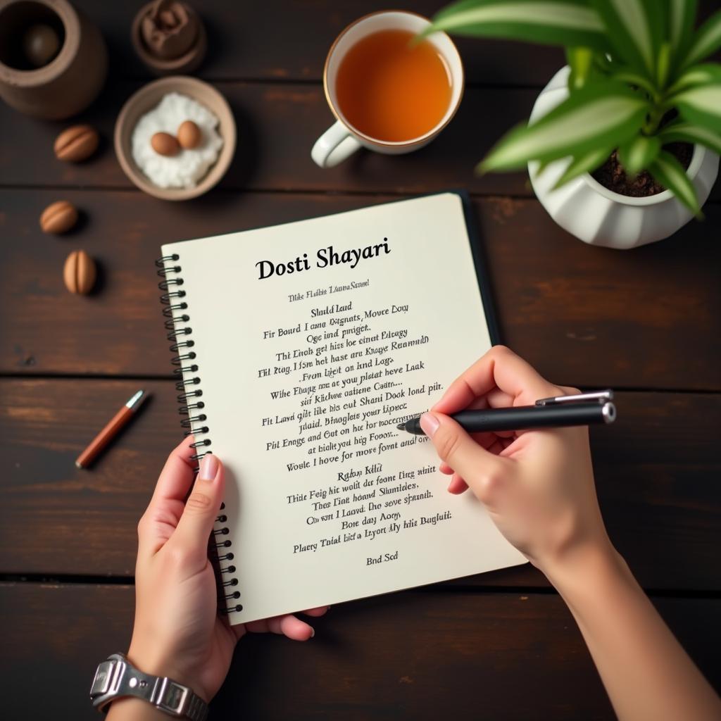 Writing Dosti Shayari