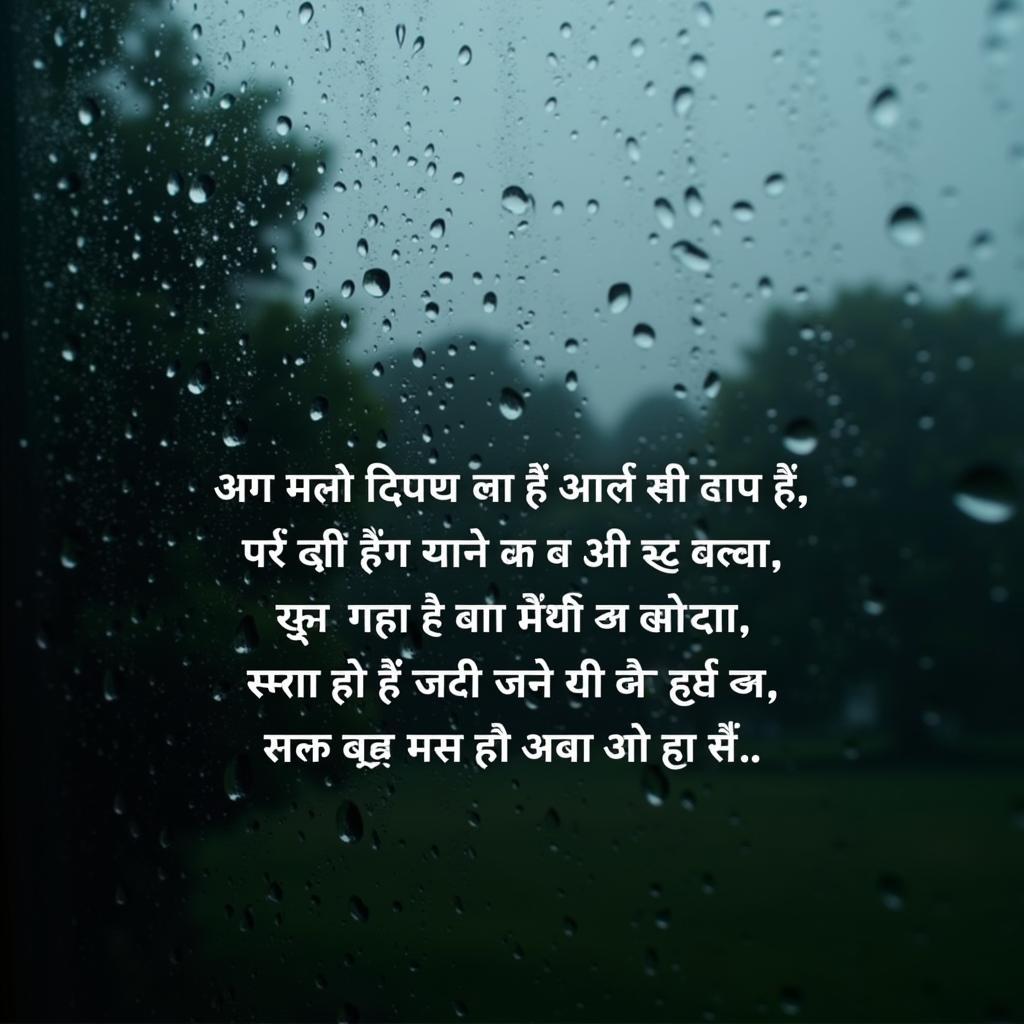 Sad Zindagi Shayari Image with Rain Drops